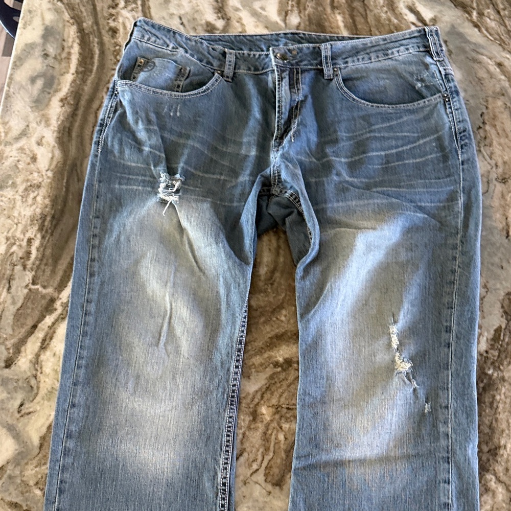 BUFFALO David Bitton Men's Distressed Blue Jeans